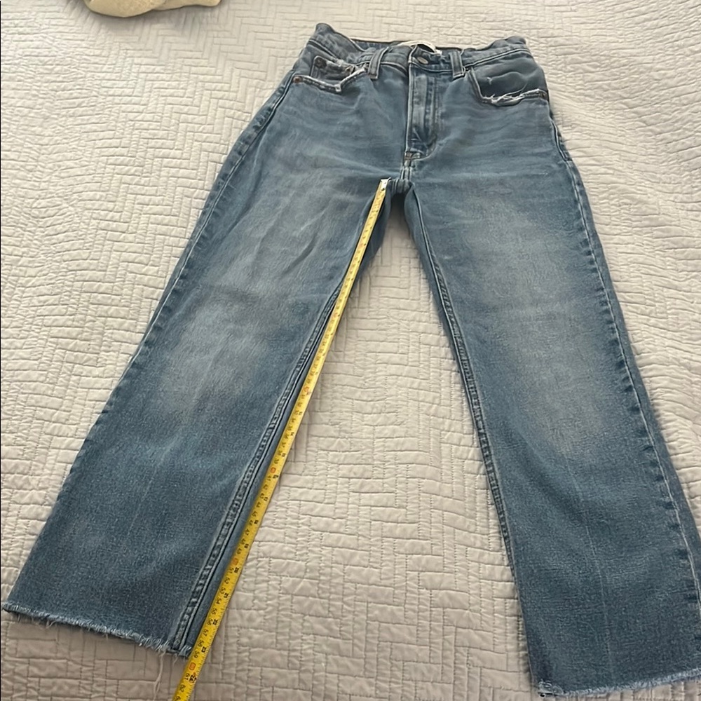Women’s Abercrombie & Fitch ankle straight ultra high rise Blue Jeans Size 24/00